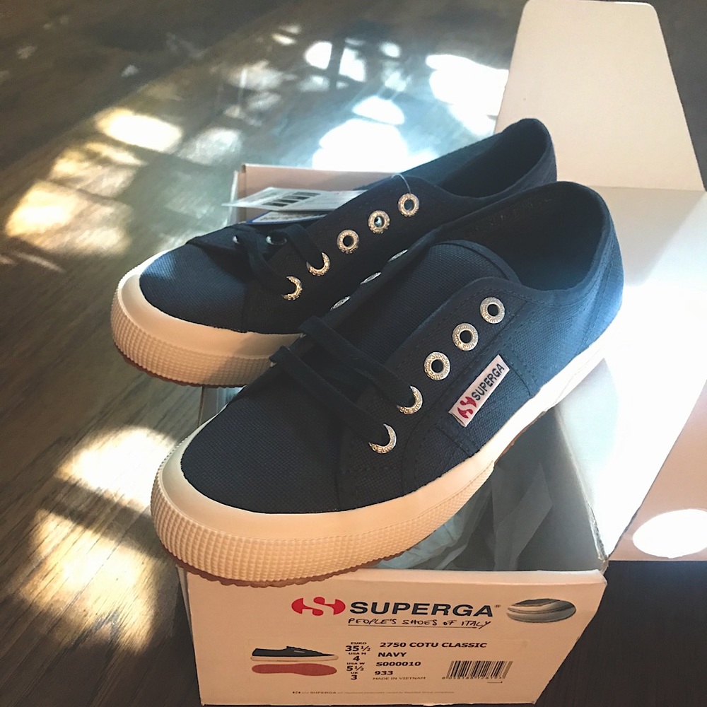 NWT Navy Superga’s